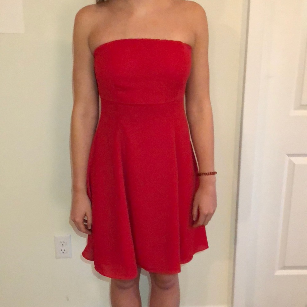 Strapless Red Dress